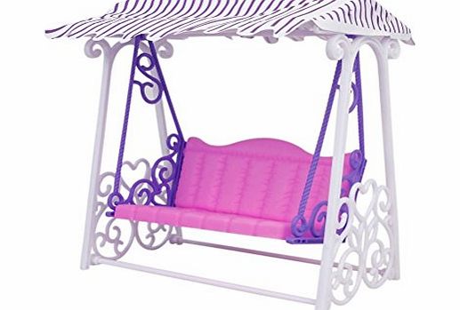 Tinksky Lovely Plastic Garden Yard Swing Play Set for 11.5`` 29cm Barbie Dolls