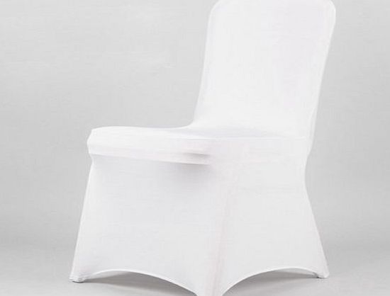 Tinksky  Durable Stretch Spandex Chair Cover Chair Case for Weddings /Banquet /Hotel /Celebration (White)