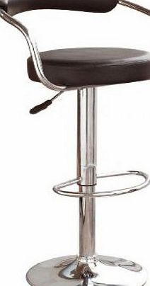 2 Leather Barstools Black Faux Leather Telford