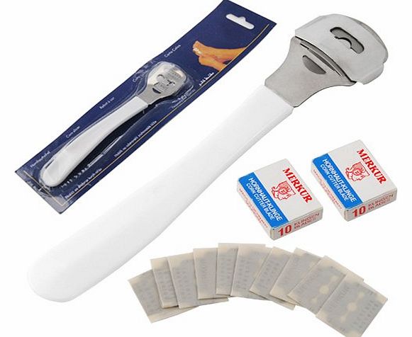 tinxs Callus Corn Hard Skin Remover Foot Pedicure Kit with 20 Blades