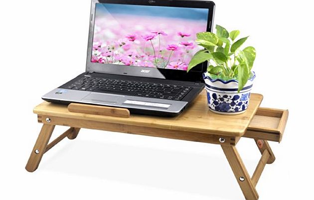 tinxs  Bamboo Portable Folding Laptop PC Notebook Computer Desk Bed Tray Table Christmas Gift Secret Santa