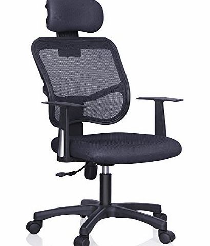 tinxs  Black New Mesh Chrome Fabric Seat Adjustable Executive Office Computer Chair Secret Santa