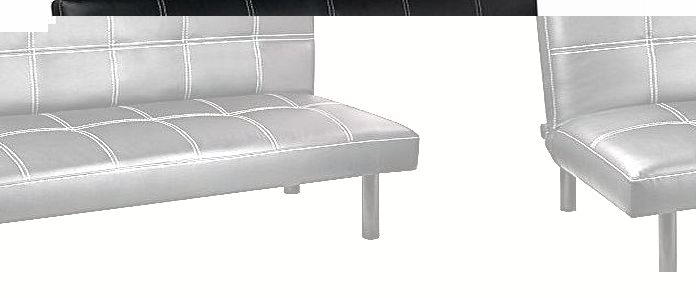 tinxs  Black PU Leather Elegant Contemporary Adjustable Seater Sleeper Sofa Bed Couch