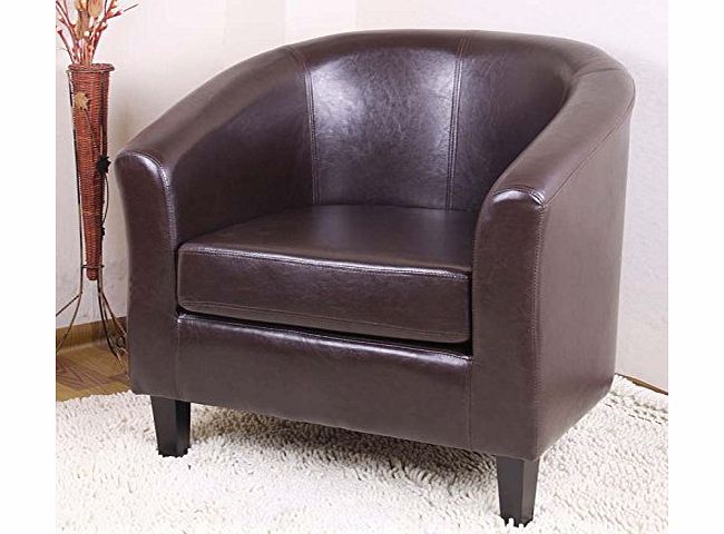 tinxs  PU Leather Tub Chair Armchair Dining Living Room Lounge Office Reception Armchair Modern Furniture--Three Colors to Choose from (brown)