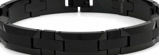 Tioneer Tungsten Wood Style Design Black Bracelet - Length 8.5``
