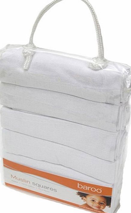 Tippitoes Baroo Muslin Squares 6 Pack White