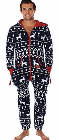Fair Isle Blue Christmas Jumpsuit Size S by Tipsy Elves