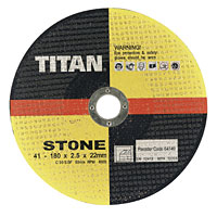 TITANandreg; Titan Stone Cutting Disc 180 x 2.5 x 22mm Pack of 5