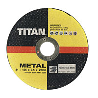 TITANandreg; Titan Metal Cutting Disc 125 x 2.5 x 22mm Pack of 5