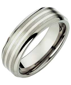 2 Coloured Matt and Polished Band Ring