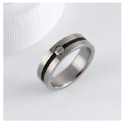 TITANIUM AND BLACK WIRE GENTS RING, S