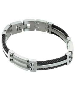 Titanium Black Cable Bracelet with Stainless Steel Buckle