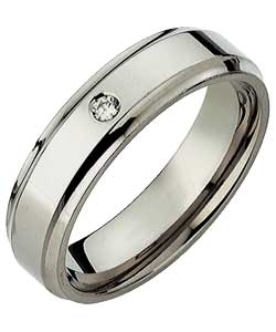 Gents Cubic Zirconia Polished Band Ring