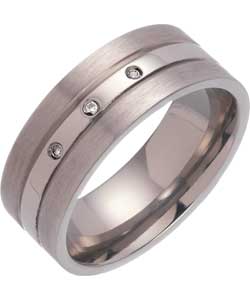 Mens Diamond Set Comfort Ring