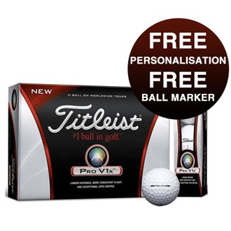 Titleist Personalised Pro V1x Golf Balls (12 Balls