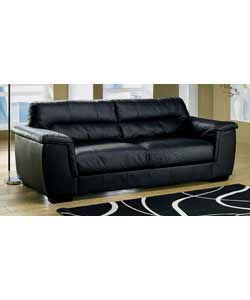 Tivoli Large Leather Sofa - Black