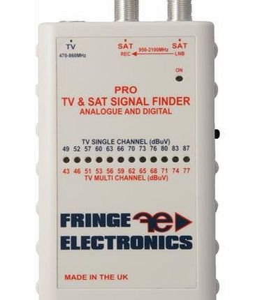 FRINGE PRO Meter TV amp; Satellite Watch TV with perfect pictures - ANYWHERE!Helps you quickly tune in your favorite TV stations - Digital and AnalogueSimple to use, Battery included12 LED display fo
