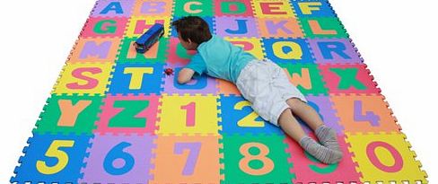 Soft Alphabet & Number Puzzle Play Mat Jigsaw 36pcs (A-Z & 0-9) with Storage Bag