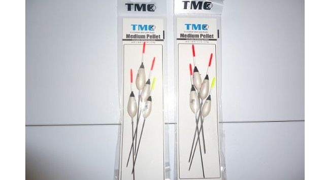 TMC 8 x Carbon stem Pellet Fishing pole floats. Coarse / Carp. Hi Viz Tips