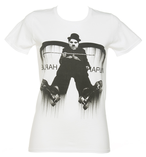Ladies White CC Silent Movie Star T-Shirt from