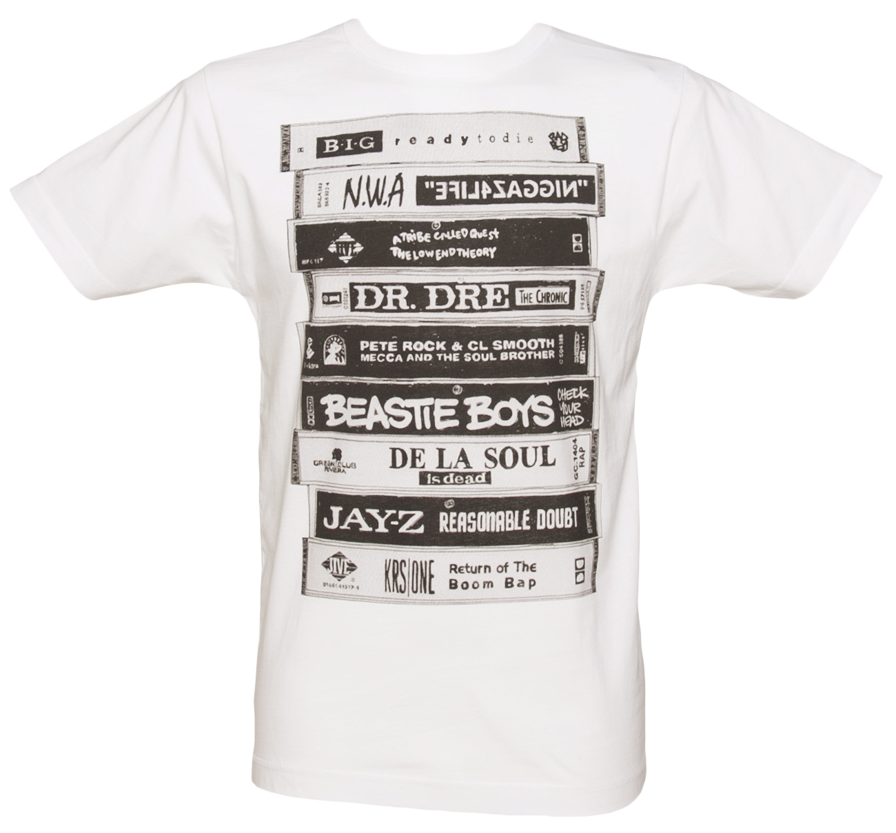 To The Black Mens White Retro Albums T-Shirt from To The