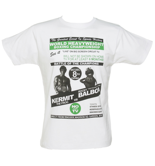 To The Black Mens White Rocky Vs Kermit T-Shirt from To