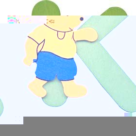 Wooden teddy bear alphabet letter K