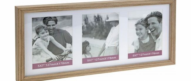 ToCi Haushalt Brushed Macao Wood Picture Frame for 3 Photos Sized 13 x 18 cm