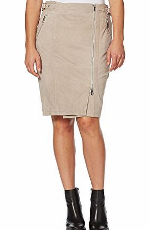 Todd Lynn/EDITION  Womens Designer Taupe Suede Front Zip Skirt 10