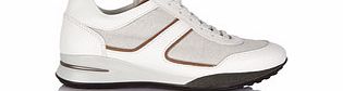 Tod`s Womens cream leather and canvas trainers