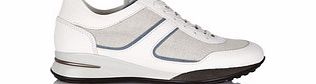 Tod`s Womens white leather and canvas trainers