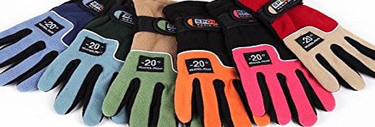 Girls winter thermal warm outdoor gloves, thick fleece windproof ski climbing hiking cycling gloves for women and girls - Black amp; Pink