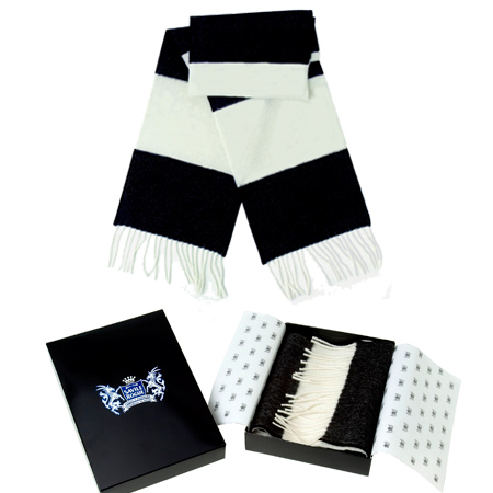 TOFFS Black Cashmere Bar Scarf Retro Football Shirts