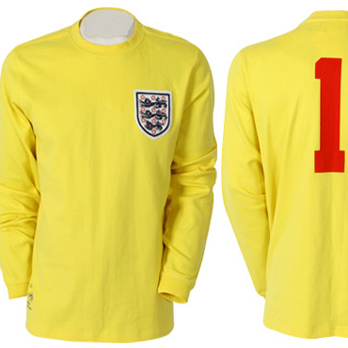 TOFFS England Goalkeeper Shirt Yellow. Retro Football