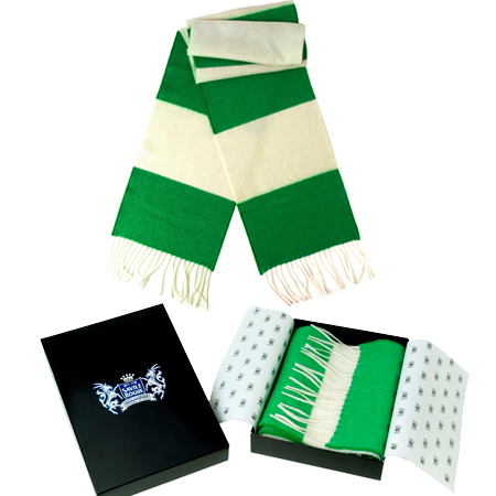 TOFFS Green Cashmere Bar Scarf Retro Football Shirts