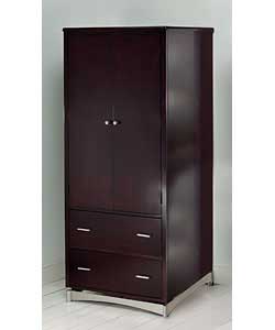 tokyo 2 Door 2 Drawer Wardrobe- Chocolate