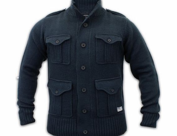 Tokyo Laundry Mens Dissident Cardigan 1B2758 Navy Medium