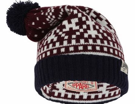Unisex Penda Jaquard Pattern Knitted Winter Bobble Hat Eclipse Blue One Size