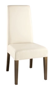 tokyo Leather High Back Dining Chair - Ivory -