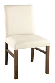 Leather Low/Wide Dining Chair - Ivory - Pair