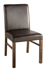 tokyo Leather Low/Wide Dining Chairs - Brown -