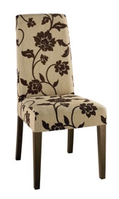 Tall Tapered Fabric Dining Chairs - Pair