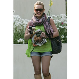 Mauve Print Scarf - AS SEEN ON HILARY DUFF