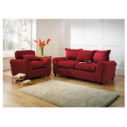 sofa & armchair, red