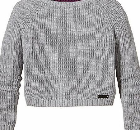 TOM TAILOR Kids Girls Fancy Kintted Sweater/410 Jumper, Grey (Silver Melange 2527), 12 Years (Manufacturer size: 152)