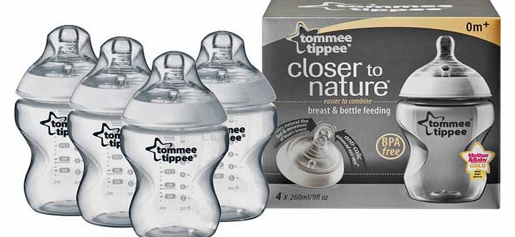 Tommee Tippee 260Ml Easivent Bottle - Four Pack