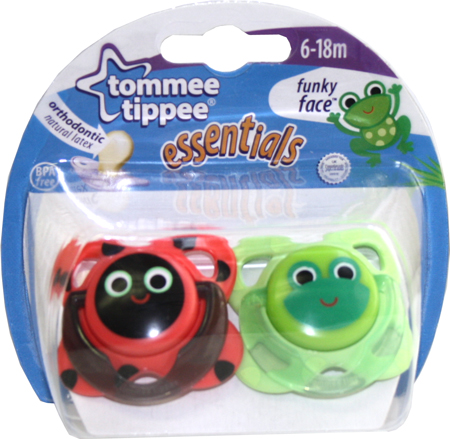 Tommee Tippee Funky Face Soothers 2 (6-18 Months)