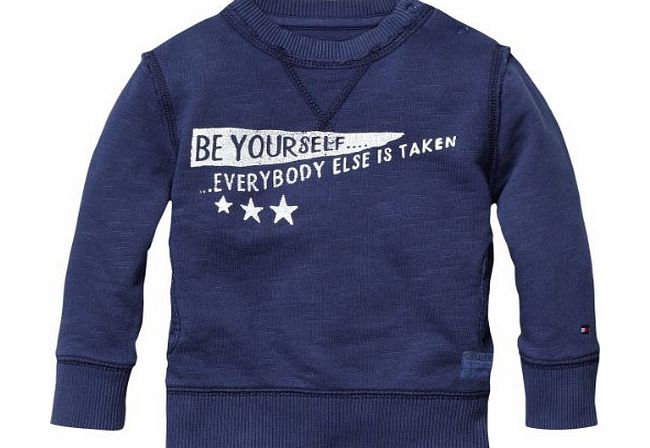 Tommy Hilfiger Boys Long - regular Sweater Blue - Blau (480 ESTATE BLUE) 5 Years