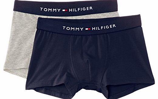 Tommy Hilfiger Boys Trunk 2 Pack Boxer Shorts, Blue (Black Iris/Peacoat), 14 Years