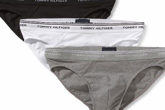 Tommy Hilfiger Classic Stretch 3Pack Without Fly Mens Briefs Multi/Bright White/Caviar/Grey Heather Medium